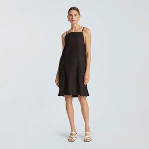 Everlane Black Linen Apron Dress - Size L